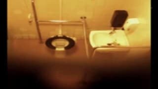 Скрытая камера в публичном женском туалете Скрытая камера в публичном женском туалете