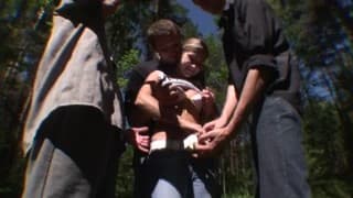 Порево в лесном стиле с жадной блондинкой